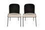 Hanah Home Dore 145 V2 Juego de Sillas de Terciopelo Negro y Crema
